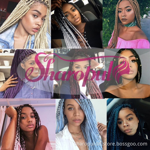 cheap price heat resistant Fiber 24inch 100gram Ombre Color twist braid crochet Box braid hair cheap synthetic braiding hair